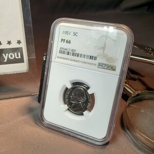 Collectible 1951 Jefferson Nickel 5c - NGC PF66